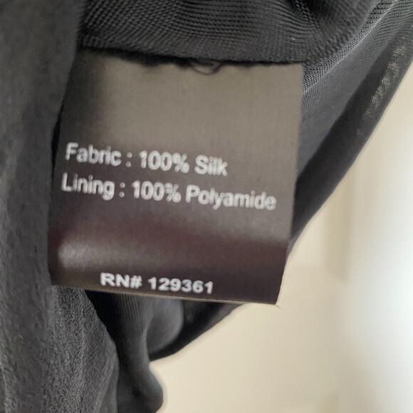 Hannah Jo Sleeveless Flowy Top Embellished 100% Silk Black Size Small - Picture 5 of 6